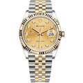 Datejust Two Tone Yellow Gold Tone Champagne Motif Dial 36mm - Watch Vault Au