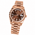 Day-Date Rose Gold Tone Chocolate Gem-set Dial 40mm - Watch Vault Au
