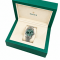Datejust Silver Tone Mint Green Baton Dial 41mm - Watch Vault Au