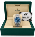 Datejust Silver Tone Blue Gem-set Dial 36mm - Watch Vault Au