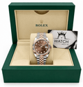 Datejust Two Tone Rose Gold Tone Chocolate Gem-set Dial 36mm - Watch Vault Au