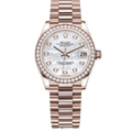Datejust Rose Gold Tone Mother-of-Pearl Gem-set Bezel 31mm - Watch Vault Au