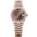 Datejust Rose Gold Tone Chocolate Gem-set Bezel 31mm - Watch Vault Au