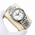 Day-Date Silver Tone White Roman Dial 40mm - Watch Vault Au