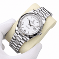 Day-Date Silver Tone White Roman Dial 40mm - Watch Vault Au