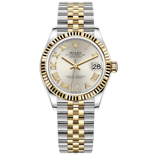 Datejust Two Tone Yellow Gold Tone Silver Roman Dial 31mm - Watch Vault Au