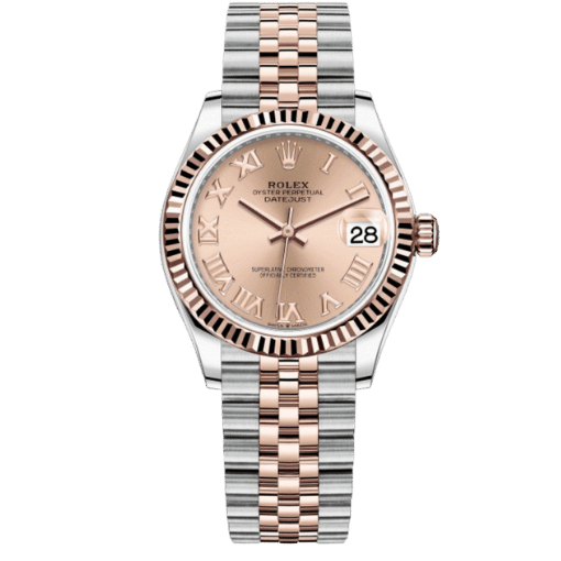 Datejust Two Tone Rose Gold Tone Pink Roman Dial 31mm - Watch Vault Au
