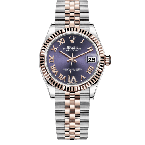 Datejust Two Tone Rose Gold Tone Blue Roman Dial 31mm - Watch Vault Au