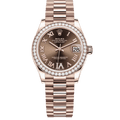 Datejust Rose Gold Tone Chocolate Roman Gem-set Bezel 31mm - Watch Vault Au