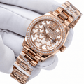 Datejust Rose Gold Tone Floral Gem-set Dial 31mm - Watch Vault Au