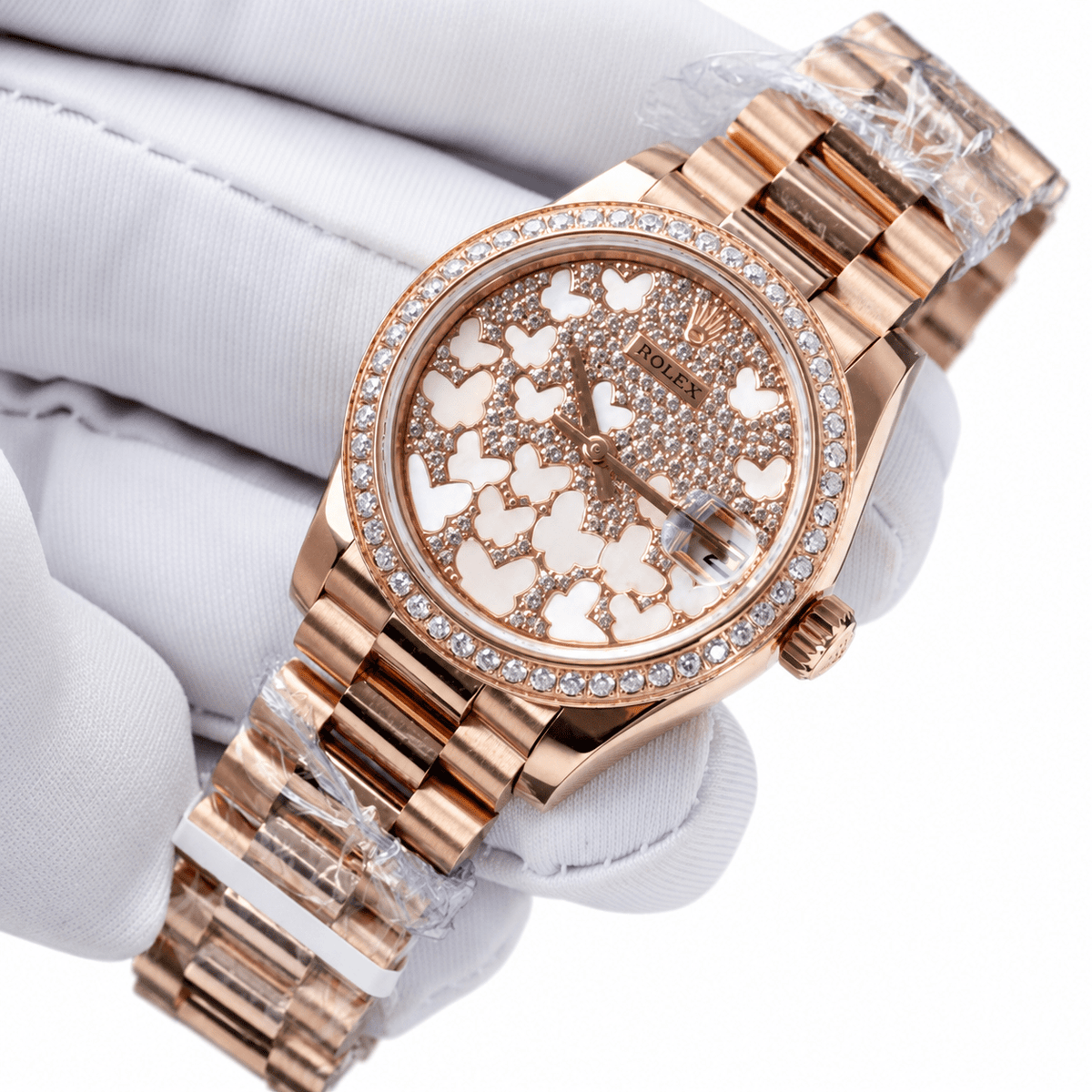 Datejust Rose Gold Tone Floral Gem-set Dial 31mm - Watch Vault Au