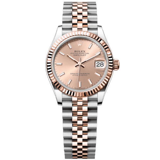 Datejust Two Tone Rose Gold Tone Pink Baton Dial 31mm - Watch Vault Au