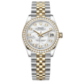 Datejust Two Tone Yellow Gold Tone Mother-of-Pearl Gem-set Bezel 31mm - Watch Vault Au