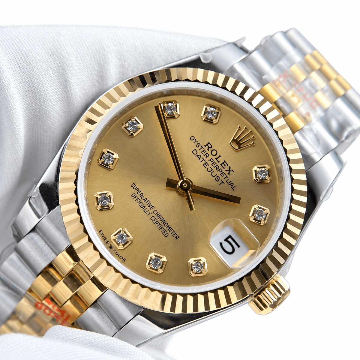 Datejust Two Tone Yellow Gold Tone Champagne Gem-set Dial 31mm - Watch Vault Au