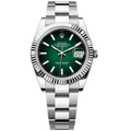 Datejust Silver Tone Green Ombre Dial Oyster Bracelet 41mm - Watch Vault Au