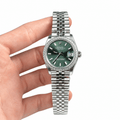 Datejust Silver Tone Green Gem-set Bezel 31mm - Watch Vault Au