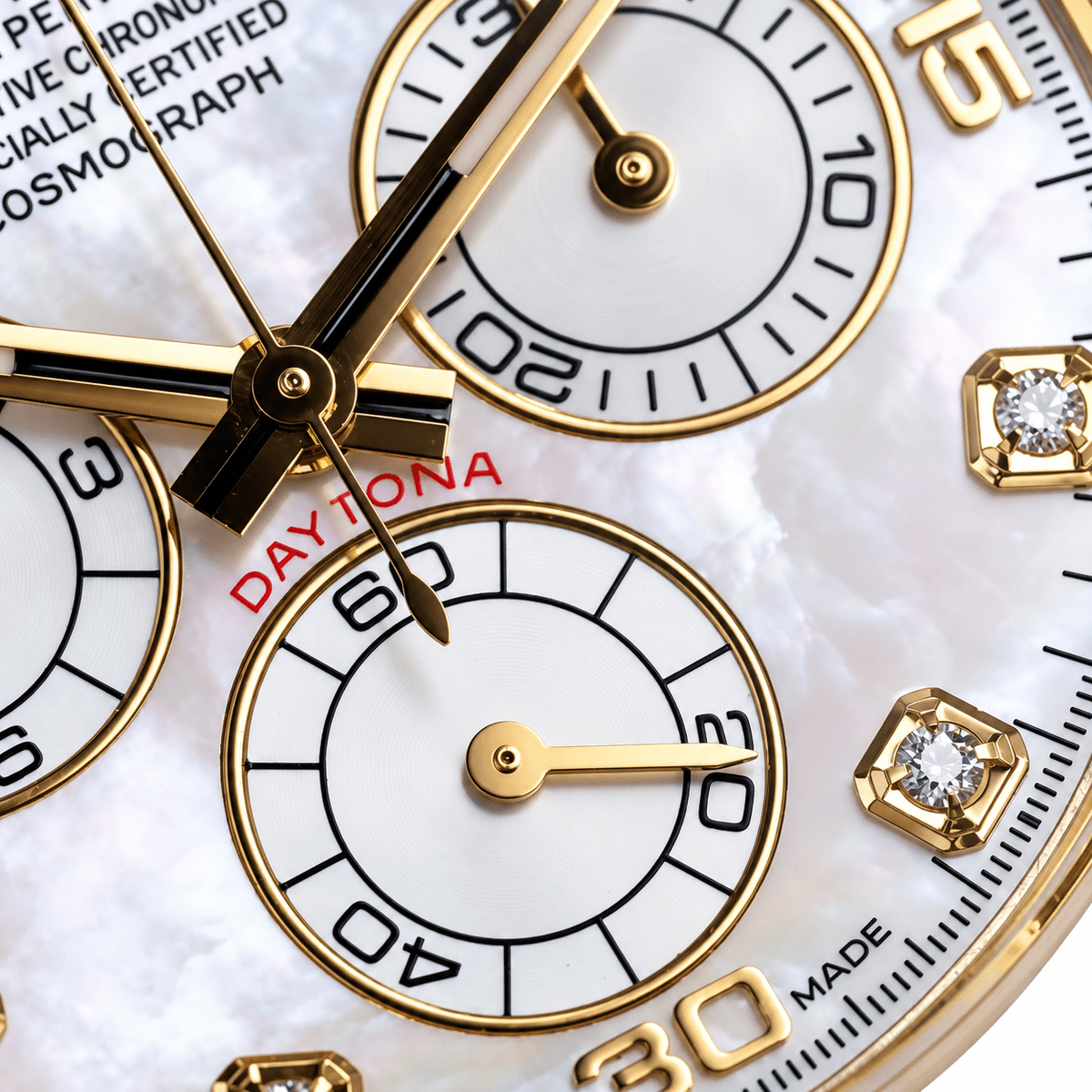 Daytona Yellow Gold Tone Mother-of-Pearl Dial Rubber Strap 40mm - Watch Vault Au