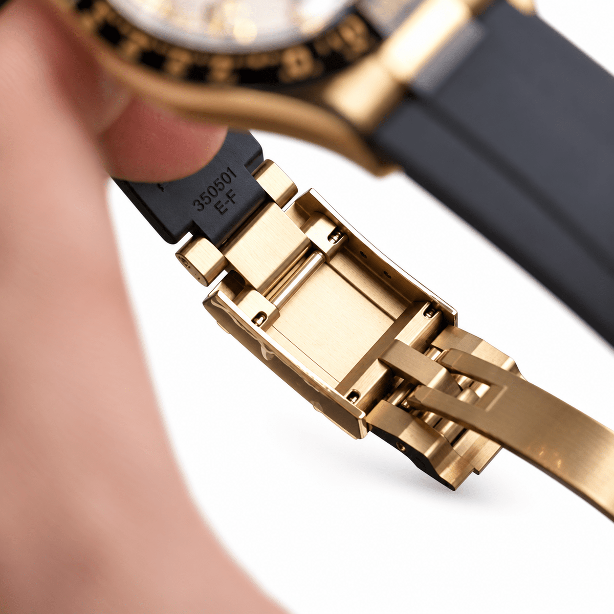 Daytona Yellow Gold Tone Mother-of-Pearl Dial Rubber Strap 40mm - Watch Vault Au