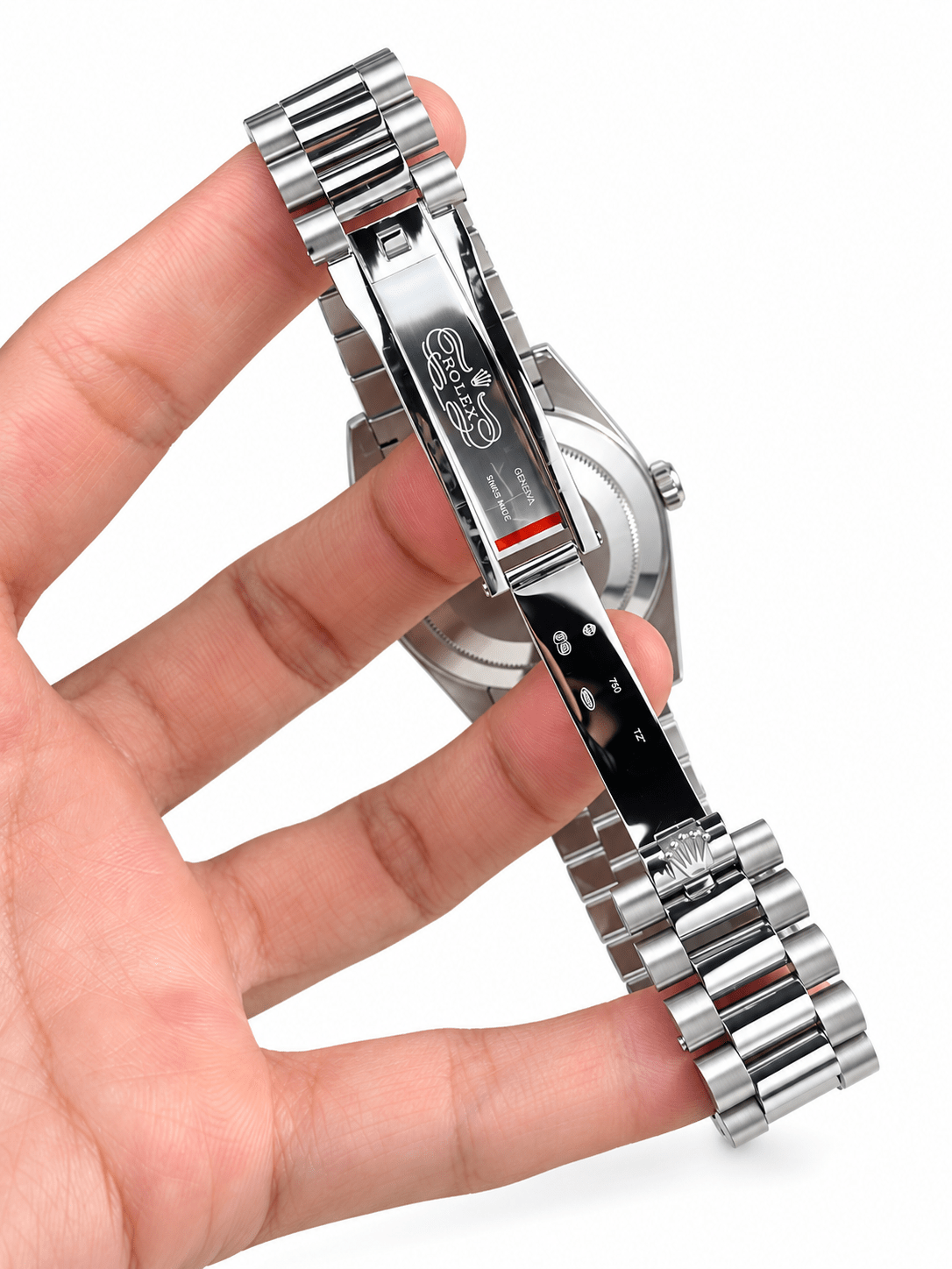 Day-Date Silver Tone Grey Textured Dial 40mm - Watch Vault Au