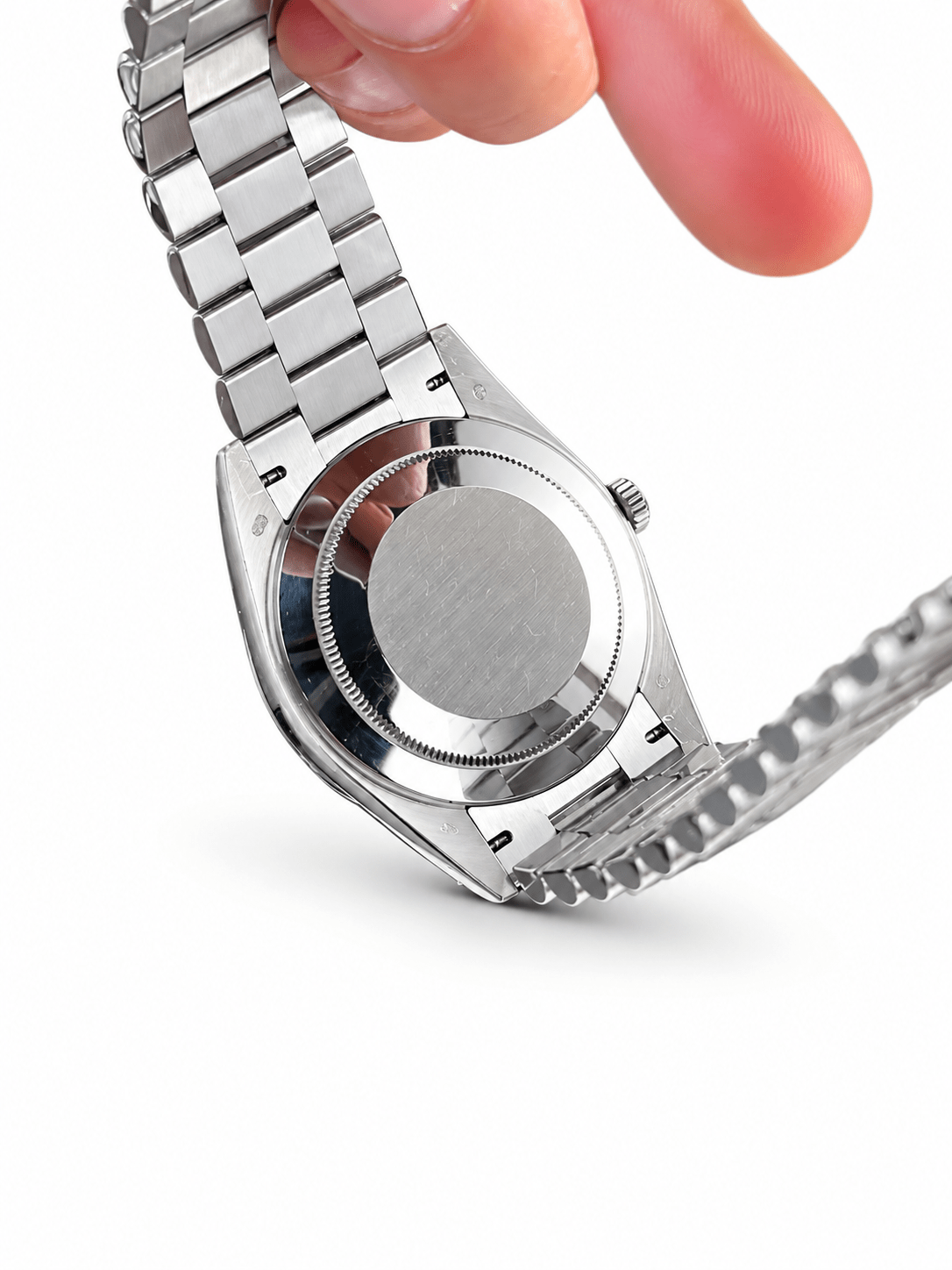 Day-Date Silver Tone Grey Textured Dial 40mm - Watch Vault Au