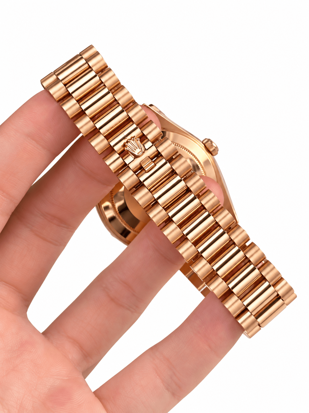 Day-Date Rose Gold Tone White Roman Dial 40mm - Watch Vault Au