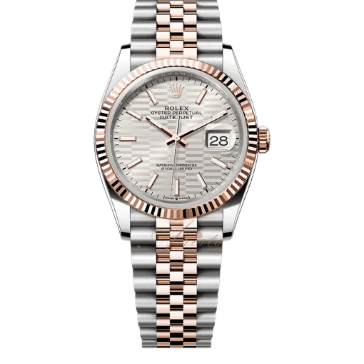 Datejust Two Tone Rose Gold Tone White Motif Dial 36mm - Watch Vault Au