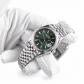 Datejust Silver Tone Green Baton Dial 36mm - Watch Vault Au