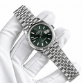 Datejust Silver Tone Green Baton Dial 36mm - Watch Vault Au