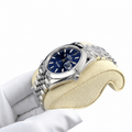 Datejust Silver Tone Blue Dial Smooth Bezel 41mm - Watch Vault Au