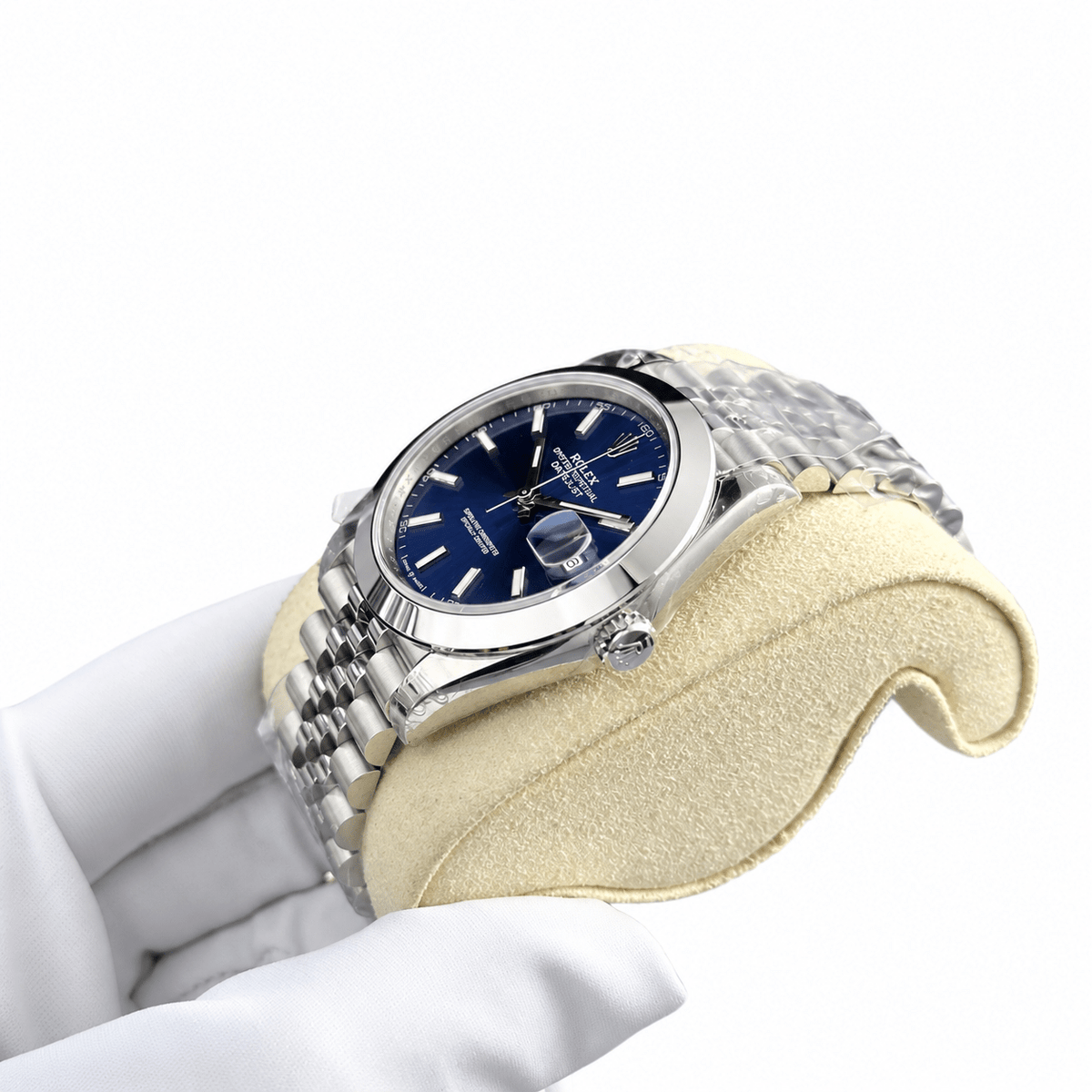Datejust Silver Tone Blue Dial Smooth Bezel 41mm - Watch Vault Au