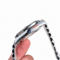 Day-Date Silver Tone Ice Blue Gem-set Bezel 40mm - Watch Vault Au