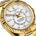 Sky-Dweller Yellow Gold Tone White Dial Rubber Strap 42mm - Watch Vault Au