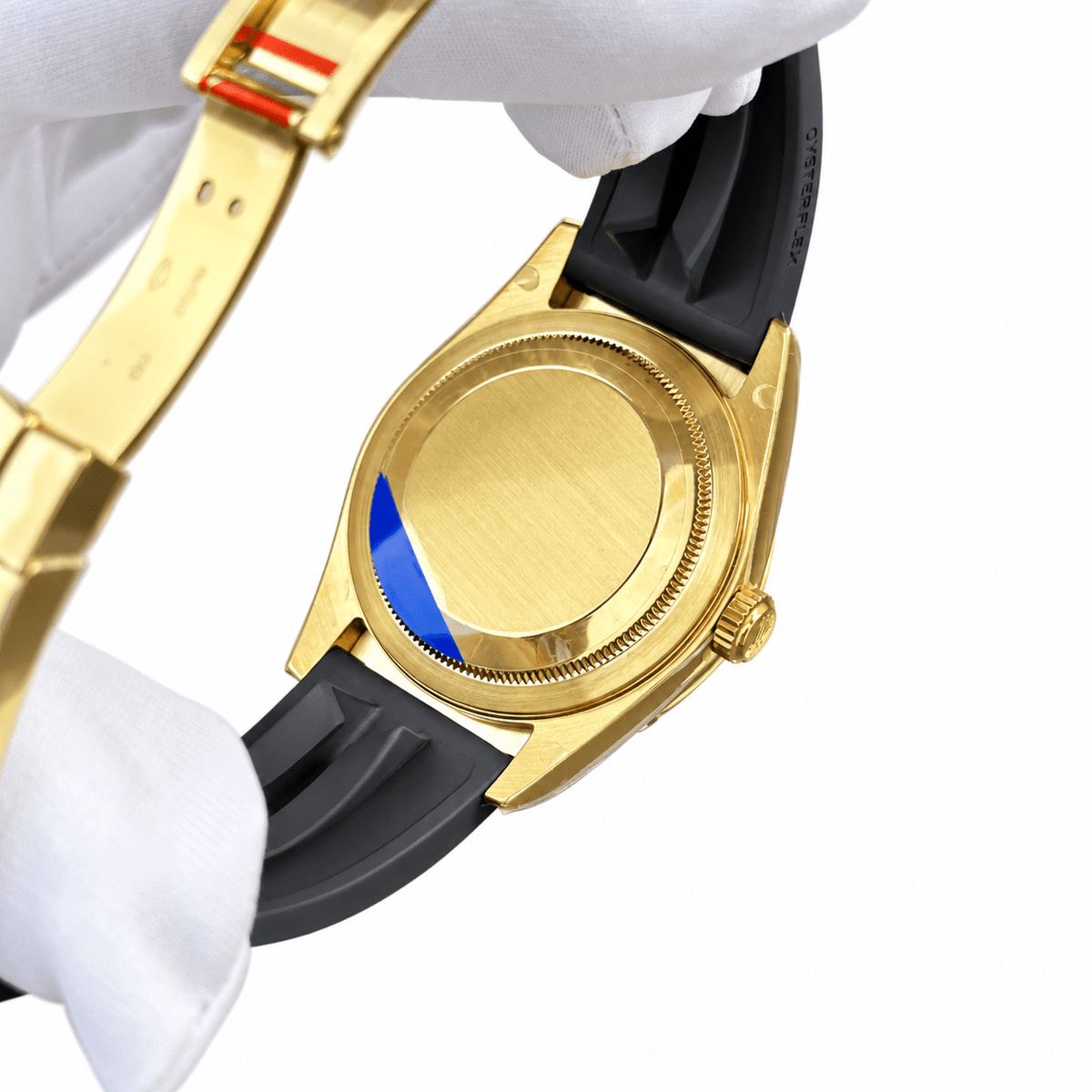 Sky-Dweller Yellow Gold Tone White Dial Rubber Strap 42mm - Watch Vault Au