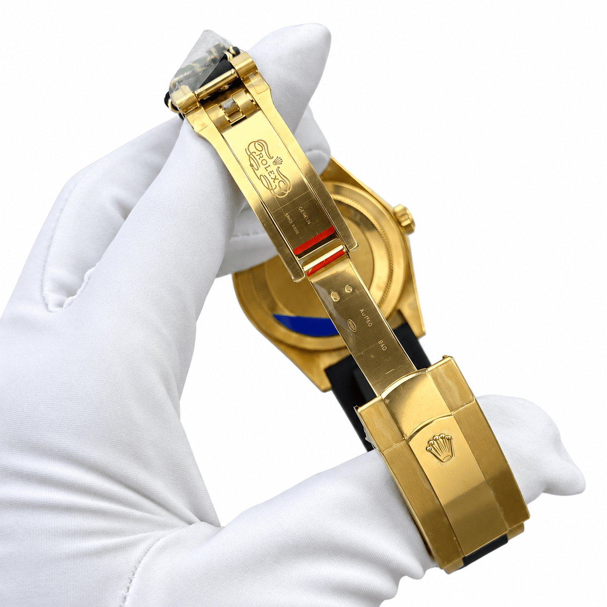 Sky-Dweller Yellow Gold Tone White Dial Rubber Strap 42mm - Watch Vault Au