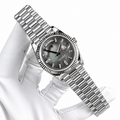 Day-Date Silver Tone Mother-of-Pearl Gem-set Dial 40mm - Watch Vault Au