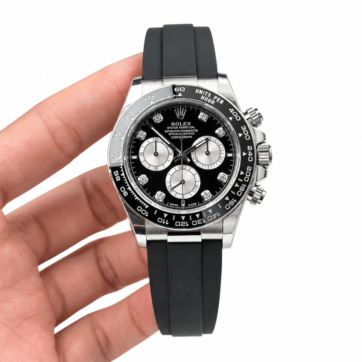 Daytona Ghost Gem-set Dial Rubber Strap 40mm - Watch Vault Au