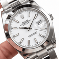Datejust Silver Tone White Dial Smooth Bezel 41mm - Watch Vault Au