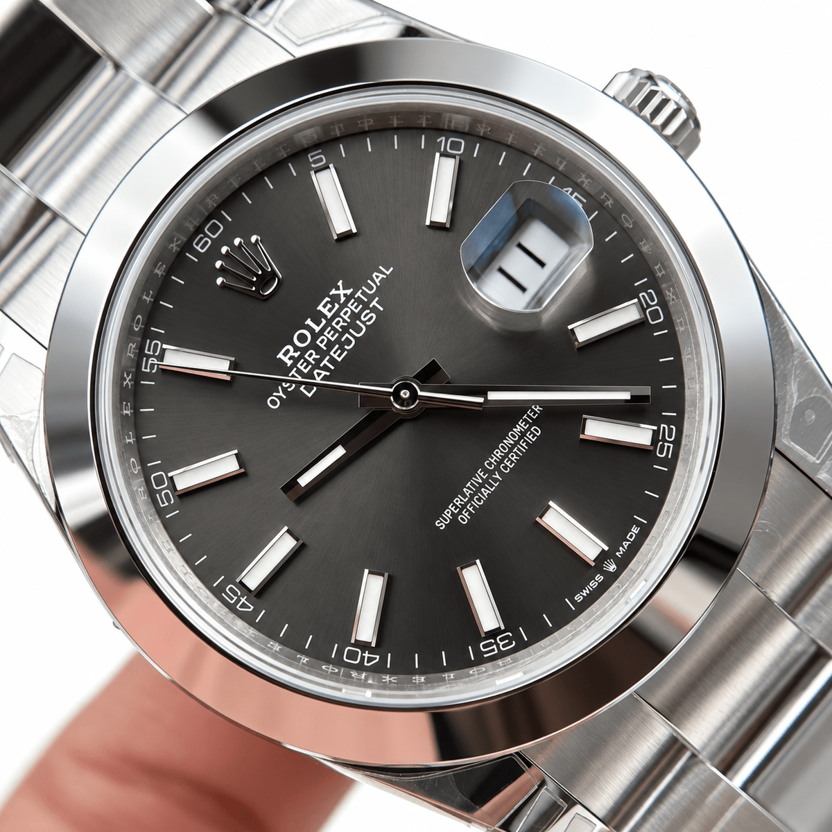 Datejust Silver Tone Black Dial Smooth Bezel 41mm - Watch Vault Au
