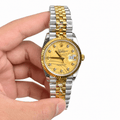 Datejust Two Tone Yellow Gold Tone Champagne Palm Gem-set Dial 36mm - Watch Vault Au