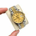 Datejust Two Tone Yellow Gold Tone Champagne Palm Gem-set Dial 36mm - Watch Vault Au