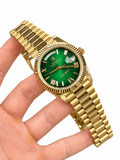 Day-Date Yellow Gold Tone Green Ombre Dial 36mm - Watch Vault Au