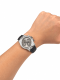 Daytona Silver Tone Sundust Gem-set Bezel Rubber Strap 40mm - Watch Vault Au