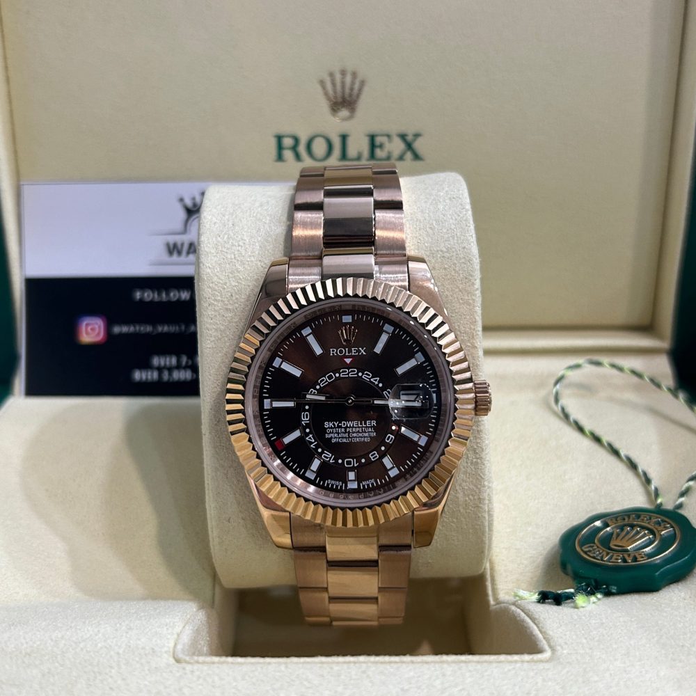 Rolex Sky-Dweller Rose Gold Chocolate Dial