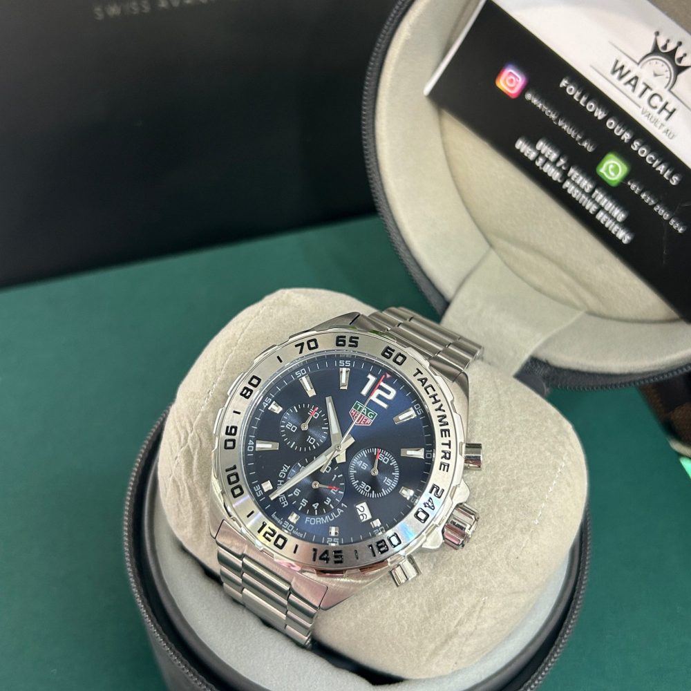 TAG Heuer F1 Chronograph Silver Blue Dial
