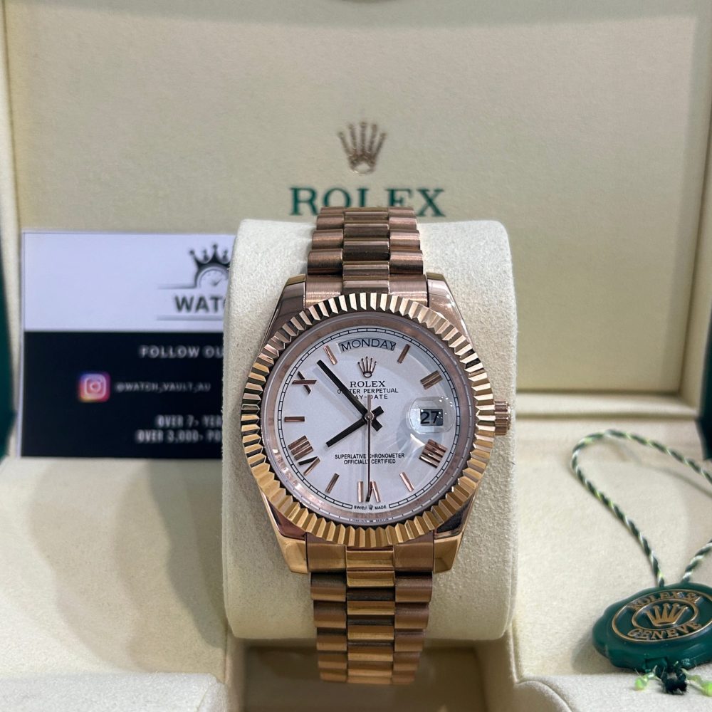 Rolex Day-Date Rose Gold White Dial
