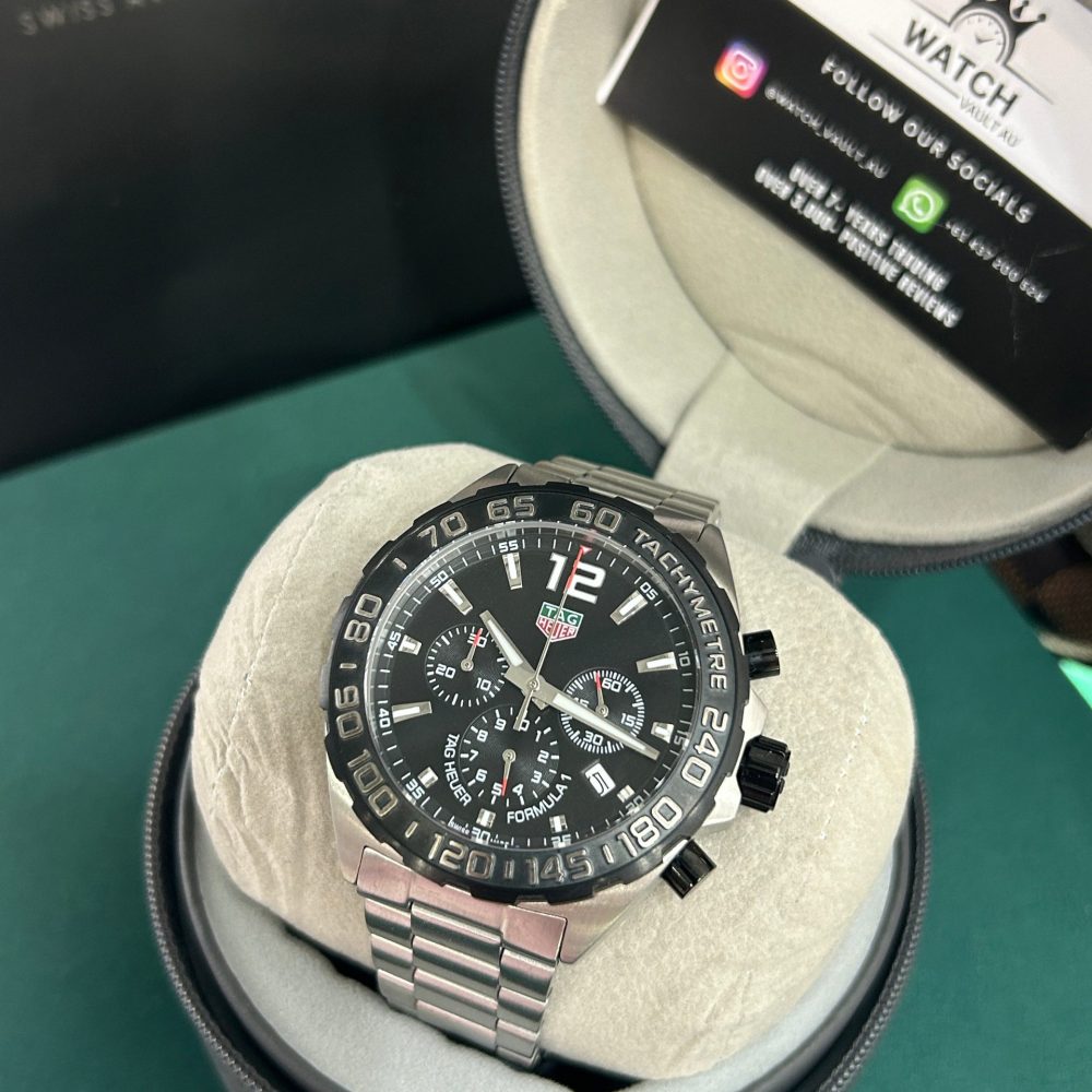 TAG Heuer Formula 1 Chronograph Silver Black Dial Black Bezel