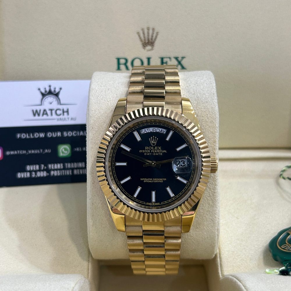 Rolex Day-Date Yellow Gold Black Dial