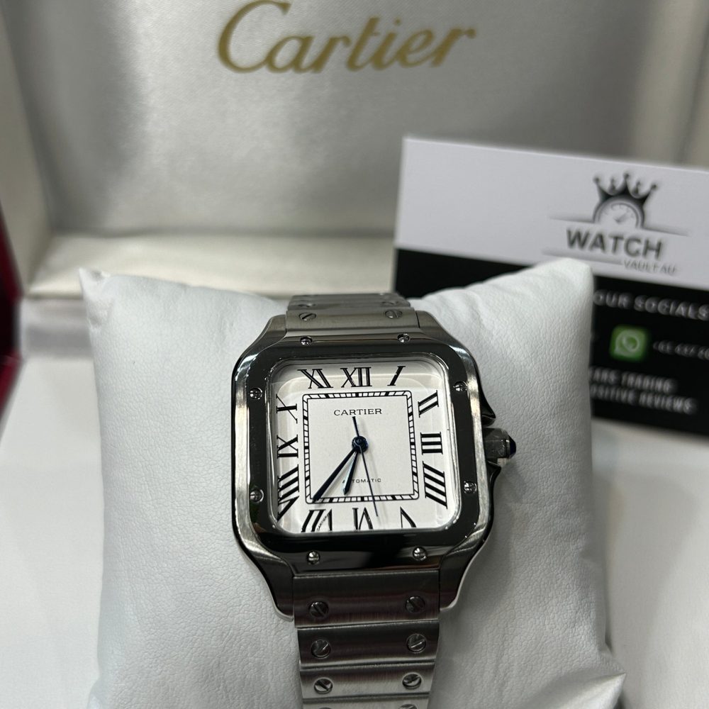 Cartier Santos de Cartier Stainless Steel with White Dial