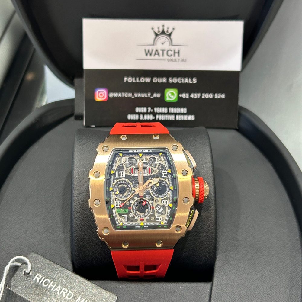 Richard Mille RM 11-03 Rose Gold with Red Strap