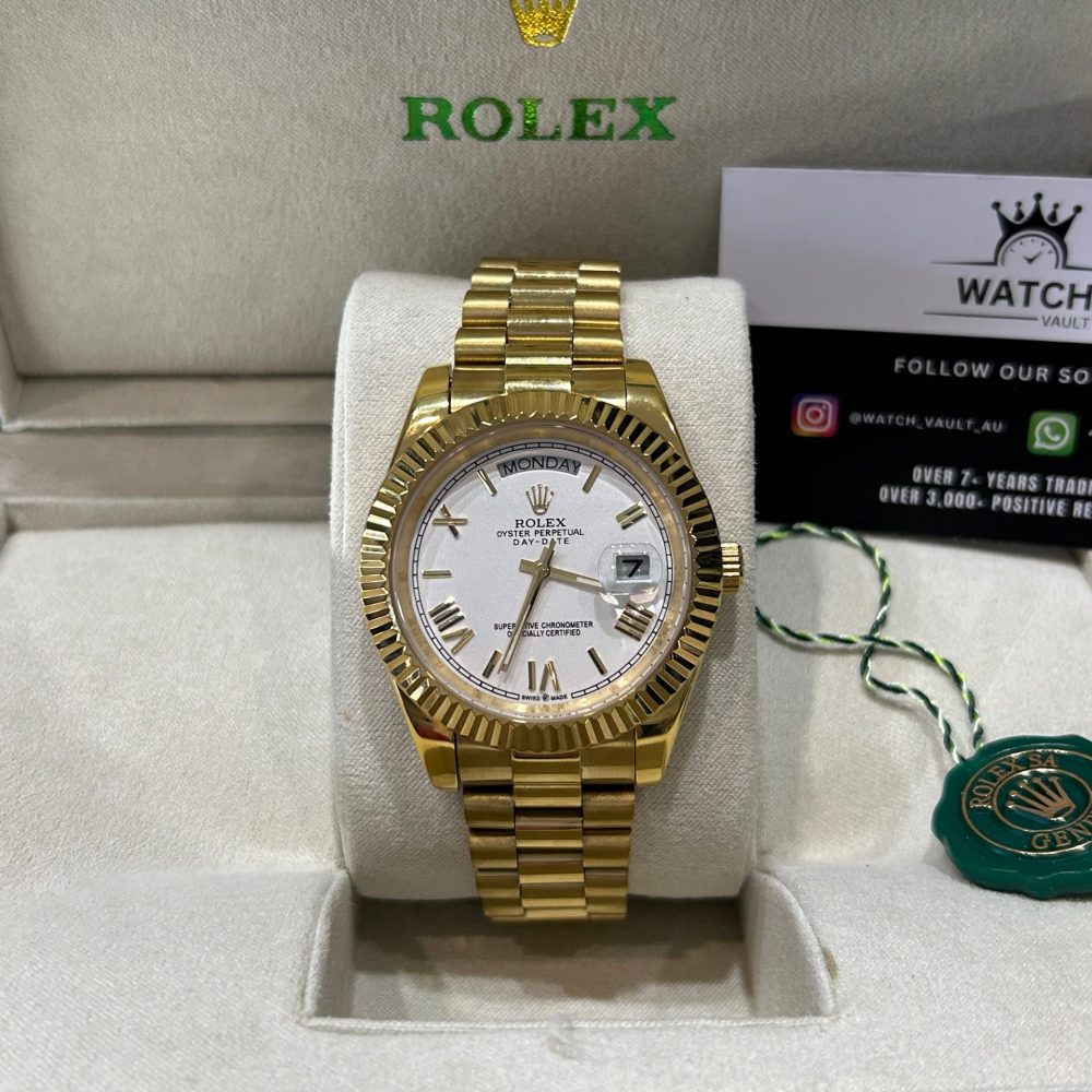 Rolex Day-Date 41mm Yellow Gold with White Dial